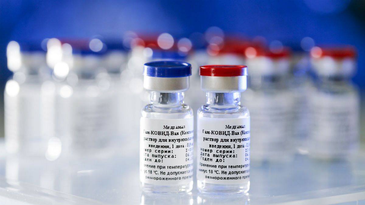  A new vaccine is on display at the Nikolai Gamaleya National Center of Epidemiology and Microbiology in Moscow