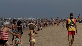 La playa de Ostende, Bélgica. Foto tomada el 6 de agosto de 2020. 