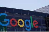 the Google logo at the company's headquarters