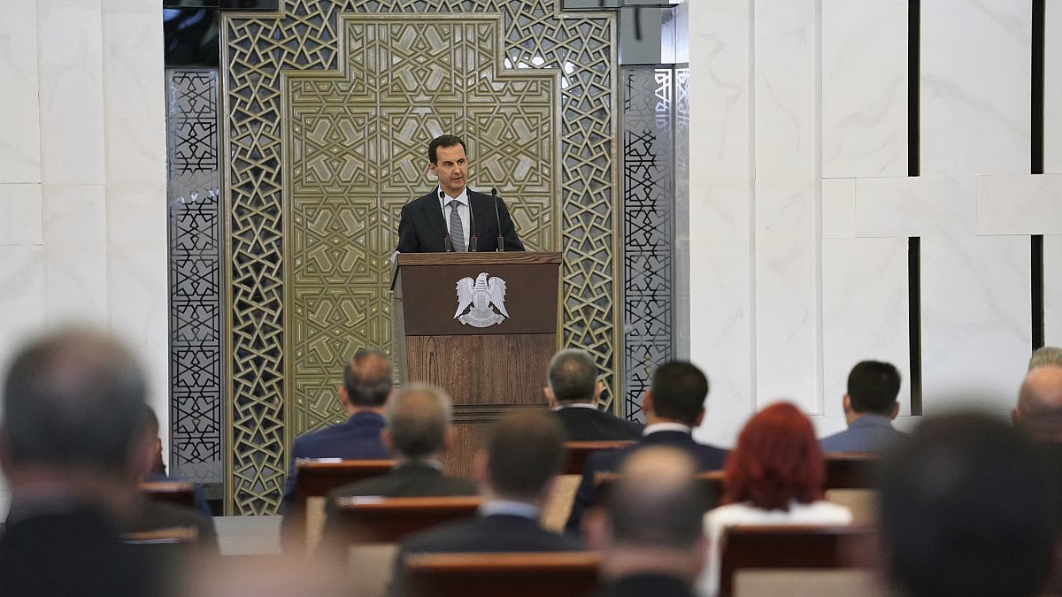  الرئيس السوري بشار الأسد  يلقي كلمة أمام مجلس الشعب الجديد