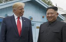 President Donald Trump meets with North Korean leader Kim Jong Un at the border village of Panmunjom in the Demilitarized Zone, South Korea