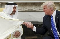 File photo: President Donald Trump welcomes Abu Dhabi's Crown Prince Sheikh Mohammed bin Zayed Al Nahyan to the White House in Washington, Monday, May 15, 2017.