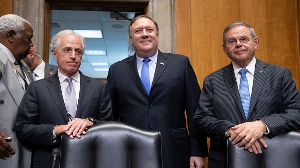 File photo Menendez and Pompeo File photo Menendez and Pompeo