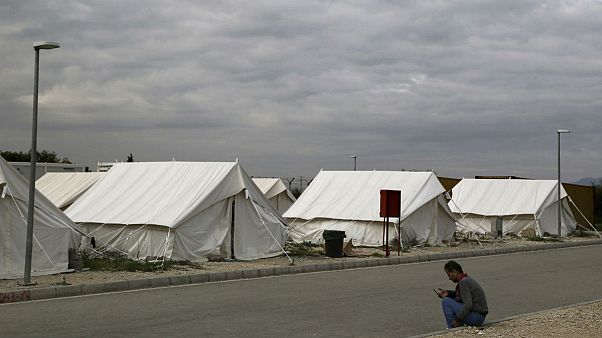 A migrant from Syria rests at a refugee camp in Kokkinotrimithia outside of Nicosia, Cyprus A migrant from Syria rests at a refugee camp in Kokkinotrimithia outside of Nicosia, Cyprus