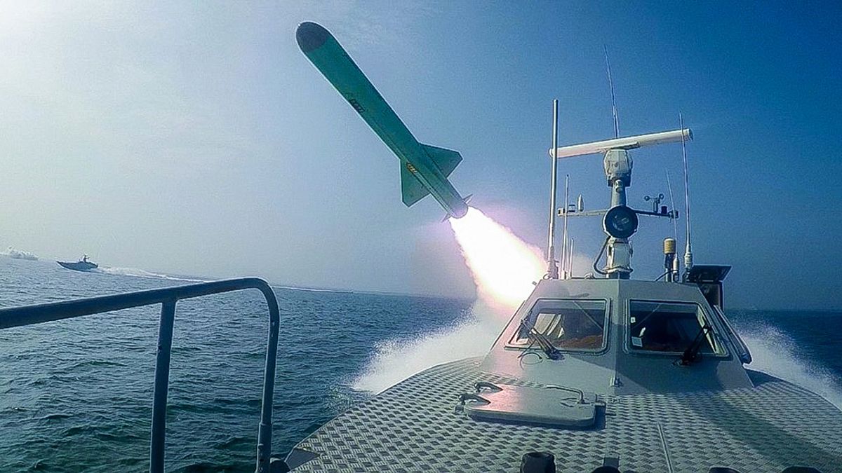 In this photo released Tuesday, July 28, 2020, by Sepahnews, a Revolutionary Guard's speed boat fires a missile during a military exercise.