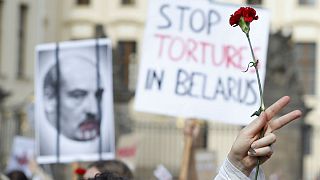 Demonstration in support of Belarusian demonstrators facing a brutal crackdown from the government of President Alexander Lukashenko