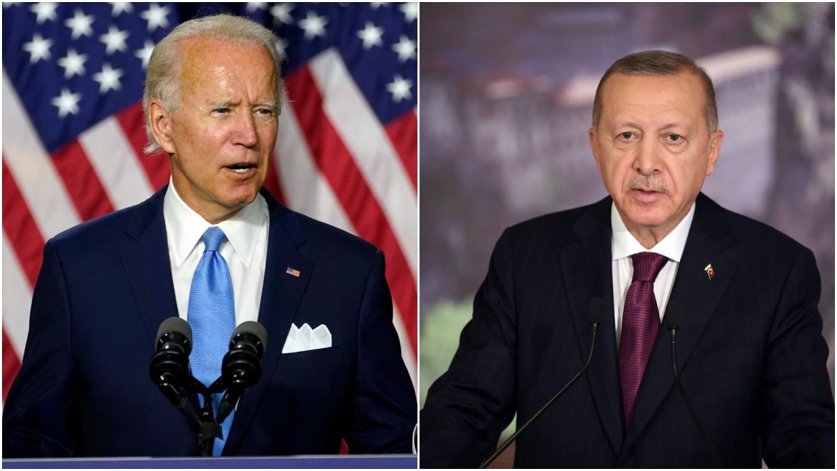 الرئيس التركي رجب طيب إردوغان والمرشح الديمقراطي للانتخابات الأمريكية جو بايدن 