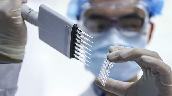 A staff member tests samples of a COVID-19 vaccine in Beijing A staff member tests samples of a COVID-19 vaccine in Beijing