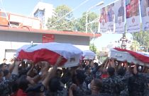Θρήνος στην κηδεία των τριών Λιβανέζων πυροσβεστών 
