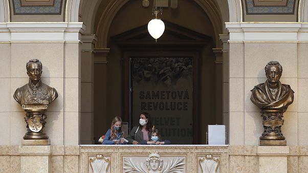FILE: visitors wearing face masks at the National Museum in Prague, Czech Republic, May 28, 2020. FILE: visitors wearing face masks at the National Museum in Prague, Czech Republic, May 28, 2020.