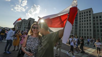 Манифестанты в центре Минска