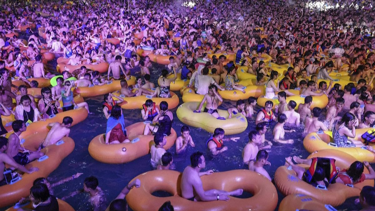 Thousands attended the Wuhan pool party at the weekend