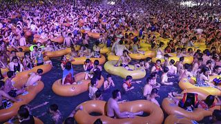 Thousands attended the Wuhan pool party at the weekend