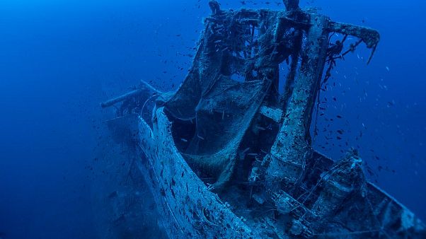 A HMS Perseus roncsa a tisztítás előtt A HMS Perseus roncsa a tisztítás előtt