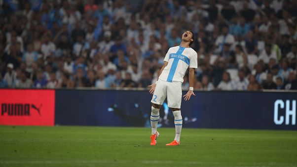 Le joueur de l'OM Hiroki Sakai lors du match contre Saint-Etienne le 1er septembre 2019, Marseille, France Le joueur de l'OM Hiroki Sakai lors du match contre Saint-Etienne le 1er septembre 2019, Marseille, France