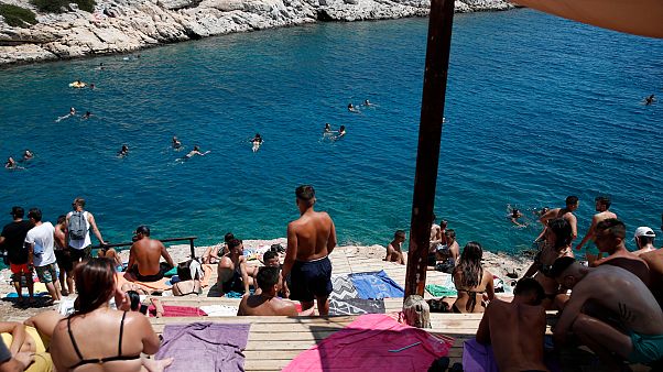 Yunanistan'da bir plaj Yunanistan'da bir plaj