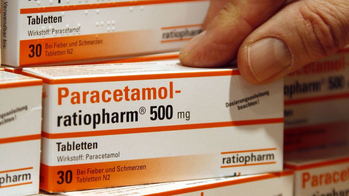 A pharmacist holding a Ratiopharm box of paracetamol in a pharmacy in Berlin, Jan. 8, 2009