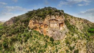 Lycian King Tombs of Kaunos in Dalyan, Turkey