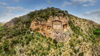 Lycian King Tombs of Kaunos in Dalyan, Turkey Lycian King Tombs of Kaunos in Dalyan, Turkey