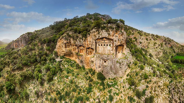 Lycian King Tombs of Kaunos in Dalyan, Turkey