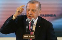 رجب طيب أردوغان، يلقي كلمة خلال حفل أقيم بمناسبة الذكرى الـ19 لتأسيس حزب العدالة والتنمية، أنقرة، 13 أغسطس 2020.