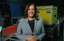 In this image from video, Democratic vice presidential candidate Sen. Kamala Harris, D-Calif., speaks about voting during the 3rd night of the DNC, 2020. 