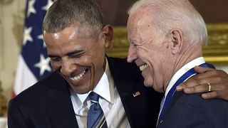 Eski ABD Başkanı Barack Obama ve Demokratların başkan adayı Joe Biden