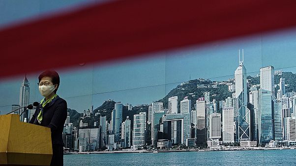 Hong Kong Chief Executive Carrie Lam listens to a reporter's question during a news conference in Hong Kong. Hong Kong Chief Executive Carrie Lam listens to a reporter's question during a news conference in Hong Kong.