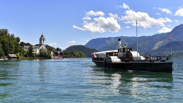 Lake Wolfgangsee in St. Wolfgang, Austria, July 27, 2020. Lake Wolfgangsee in St. Wolfgang, Austria, July 27, 2020.