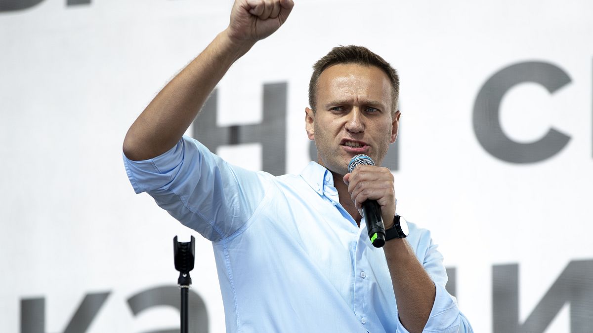 Kremlkritiker Nawalny bei einer Kundgebung