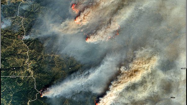 Vista de los incendios por satélite este 20 de agosto Vista de los incendios por satélite este 20 de agosto