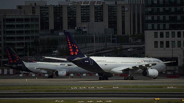 Planes from Brussels Airlines sit idle on the tarmac at Brussels Airport at the height of the coronavirus pandemic. Planes from Brussels Airlines sit idle on the tarmac at Brussels Airport at the height of the coronavirus pandemic.