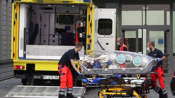 Nach dem Transport des Patienten Nawalny Nach dem Transport des Patienten Nawalny