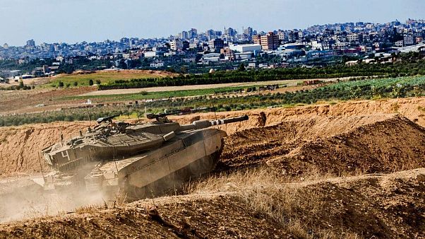 تانک اسرائیلی در مرز نوار غزه تانک اسرائیلی در مرز نوار غزه