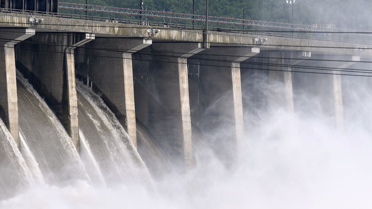 Hidroelektrik santral olarak kullanılan bir baraj, Maryland, ABD