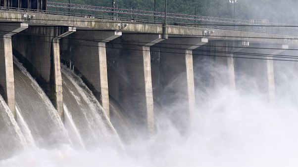 Hidroelektrik santral olarak kullanılan bir baraj, Maryland, ABD Hidroelektrik santral olarak kullanılan bir baraj, Maryland, ABD