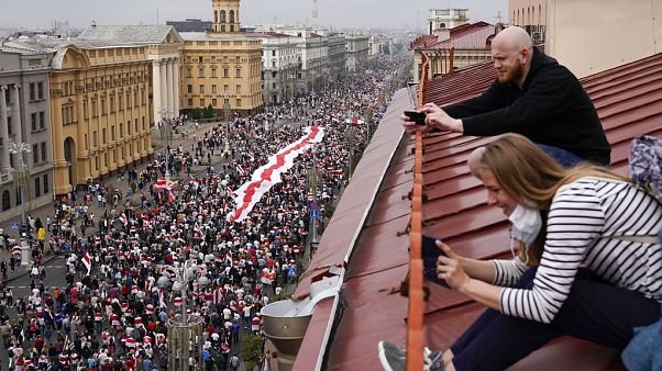 Una cadena humana muestra la solidaridad internacional con el pueblo bielorruso Una cadena humana muestra la solidaridad internacional con el pueblo bielorruso