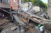  ویرانی‌های سیلاب در شهر درلی ترکیه