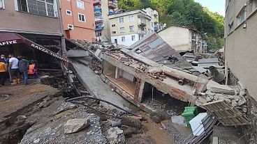  ویرانی‌های سیلاب در شهر درلی ترکیه