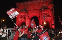 Fans des FC Bayern machten nicht nur in Lissabon, sondern auch in München die Nacht zum Tag