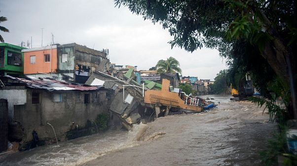 Vivienda derrumbada tras el paso de la tormenta tropical por República Dominicana Vivienda derrumbada tras el paso de la tormenta tropical por República Dominicana