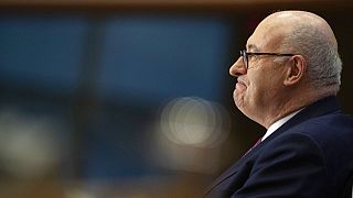 European Commissioner designate for Trade Phil Hogan answers questions during his hearing at the European Parliament in Brussels, Monday, Sept. 30, 2019.