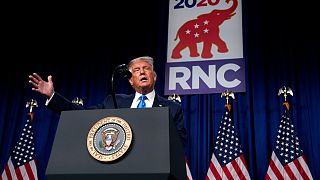 دونالد ترامب يتحدث أمام مؤتمر الحزب الجمهوري في شارلوت. 2020/08/24