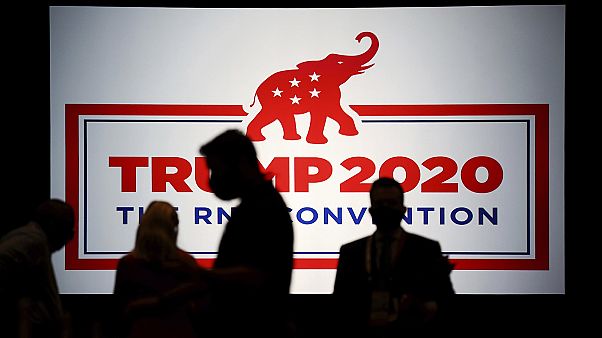 The room is set and delegates begin to arrive for the first day of the Republican National Convention The room is set and delegates begin to arrive for the first day of the Republican National Convention