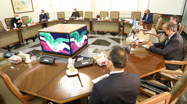 Rafael Mariano Grossi, Director General International Atomic Energy Agency and Head of the Atomic Energy Organization of Iran, Ali Akbar Salehi, meeting in Tehran,Iran Rafael Mariano Grossi, Director General International Atomic Energy Agency and Head of the Atomic Energy Organization of Iran, Ali Akbar Salehi, meeting in Tehran,Iran