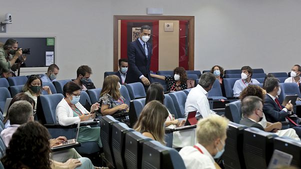 Pedro Sánchez durante la rueda de prensa Pedro Sánchez durante la rueda de prensa