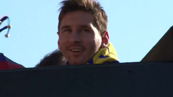 El delantero argentino celebrando un título El delantero argentino celebrando un título