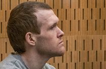 Australian Brenton Harrison Tarrant, 29, sits in the dock on day three at the Christchurch High Court on August 26, 2020