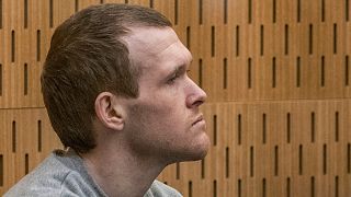 Australian Brenton Harrison Tarrant, 29, sits in the dock on day three at the Christchurch High Court on August 26, 2020