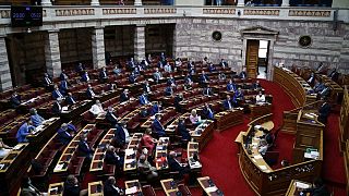 Άποψη από την αίθουσα της ολομέλειας του ελληνικού κοινοβουλίου
